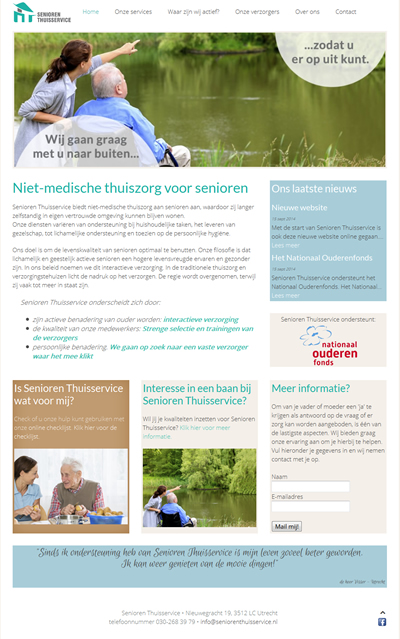 Website Senioren Thuisservice